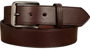The Admiral: Men's Brown Stitched Leather Belt 1.50"