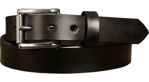 The Commander: Men's Black Non Stitched Leather Belt 1.25"