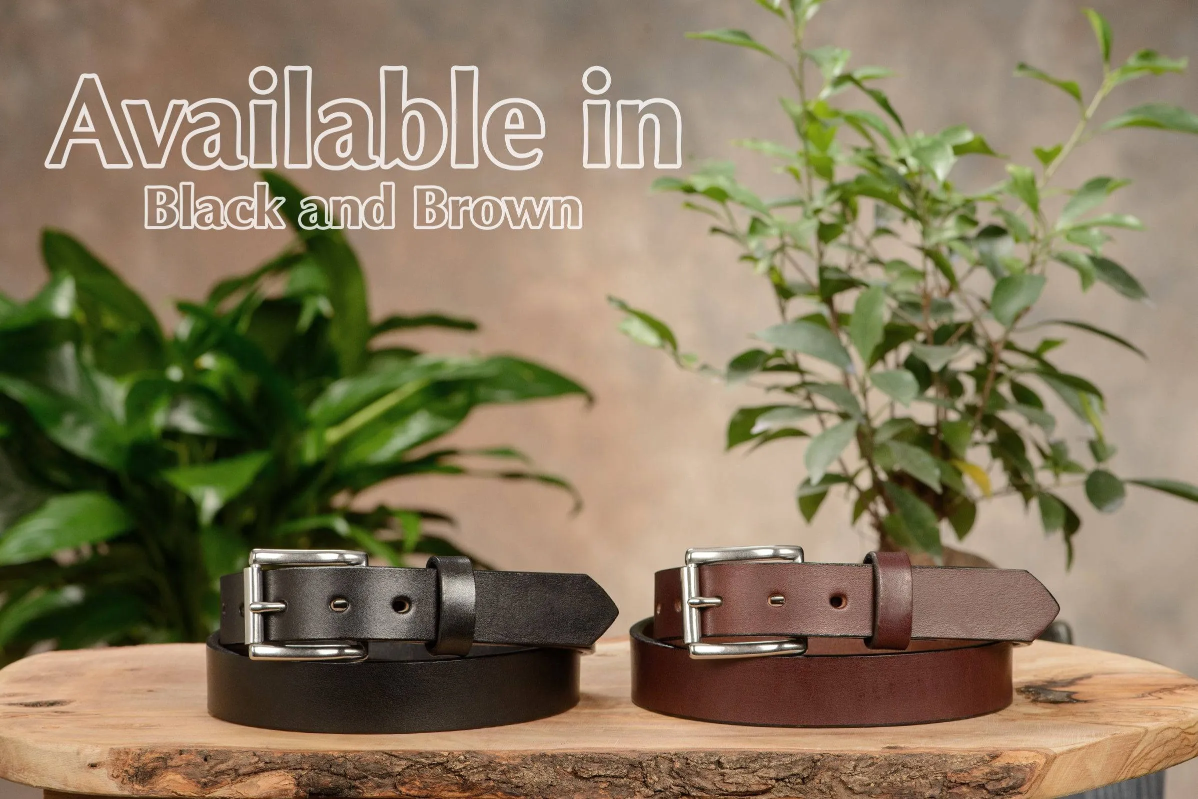 The Commander: Men's Black Non Stitched Leather Belt 1.25"