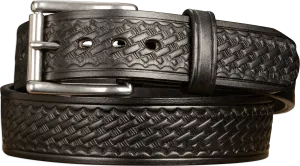 The Eastwood: Men's Black Basket Weave Leather Belt Max Thick 1.75" Extra Wide