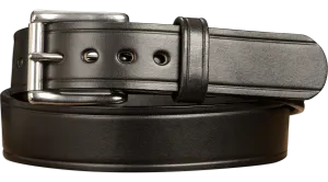 The Eastwood: Men's Black Creased Accent Leather Belt Max Thick 1.50"