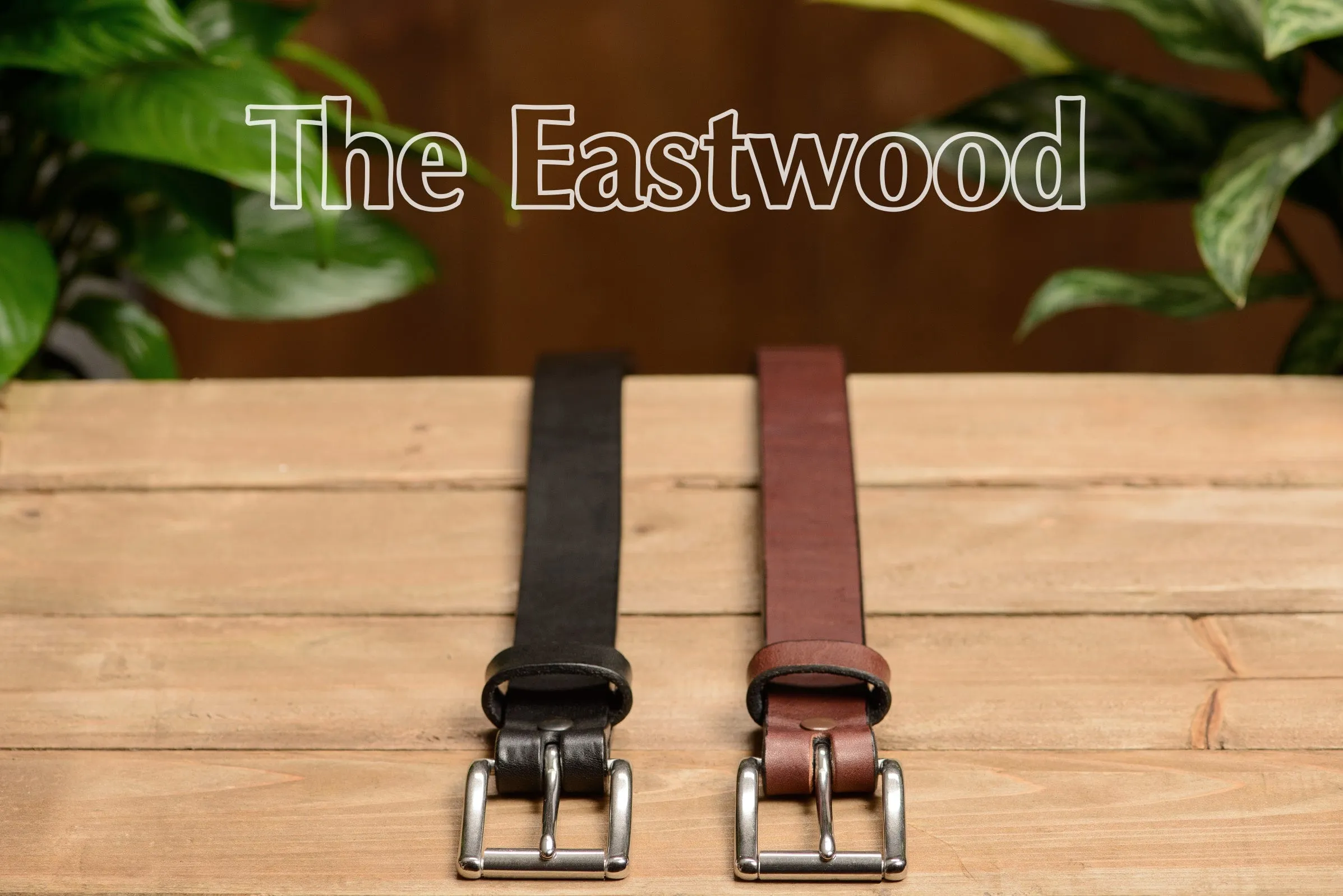 The Eastwood: Men's Black Non Stitched Leather Belt Max Thick 1.25"