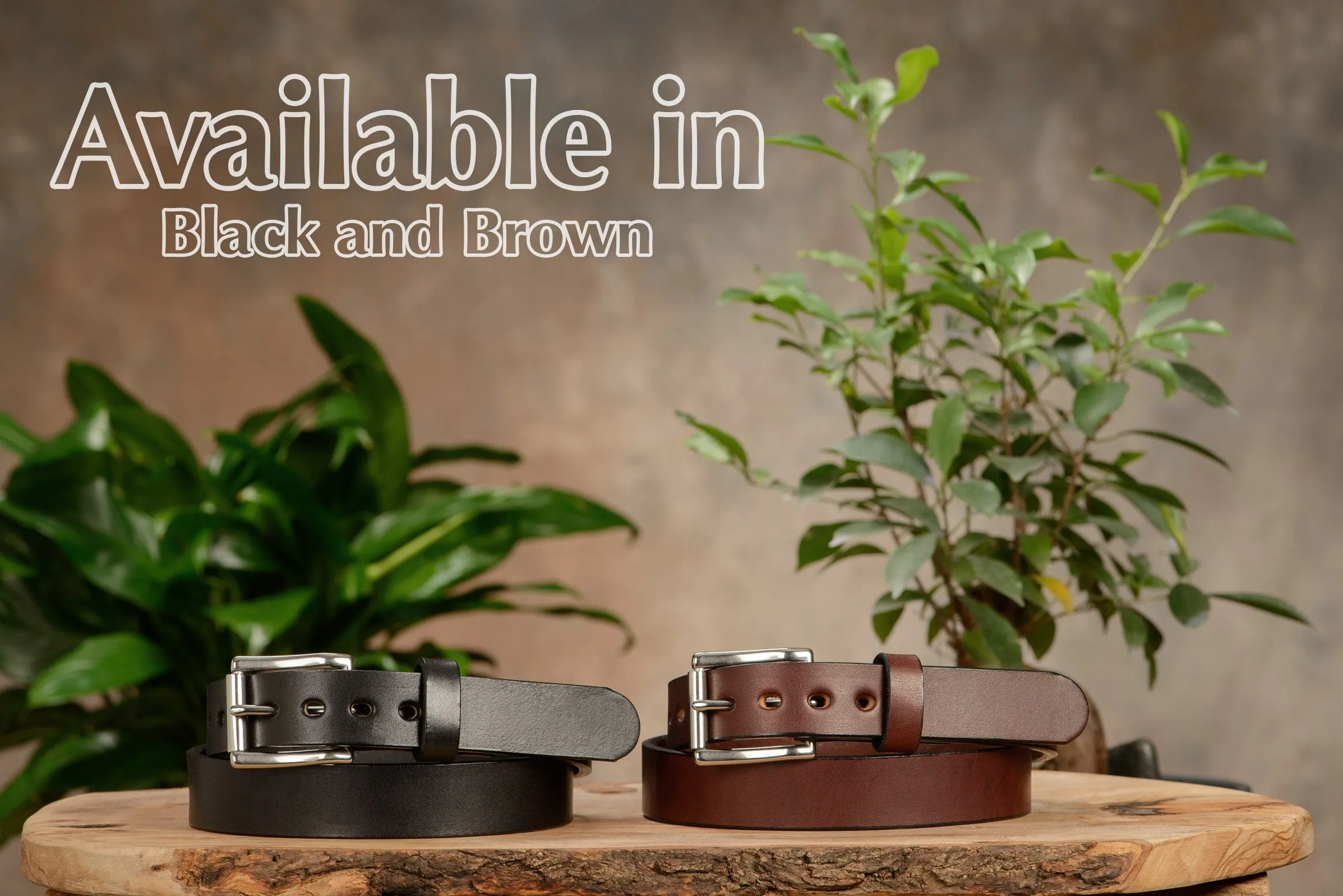 The Eastwood: Men's Black Non Stitched Leather Belt Max Thick 1.25"