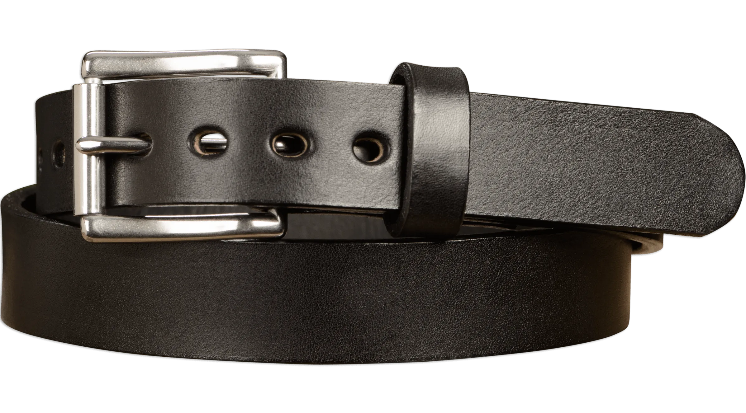 The Eastwood: Men's Black Non Stitched Leather Belt Max Thick 1.25"