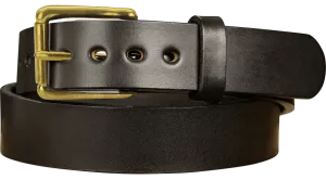 The Eastwood: Men's Black Non Stitched Leather Belt Max Thick With Brass 1.50"