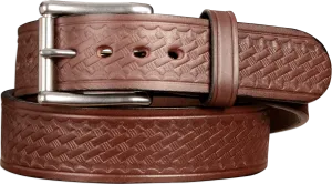 The Eastwood: Men's Brown Basket Weave Leather Belt Max Thick 1.75" Extra Wide