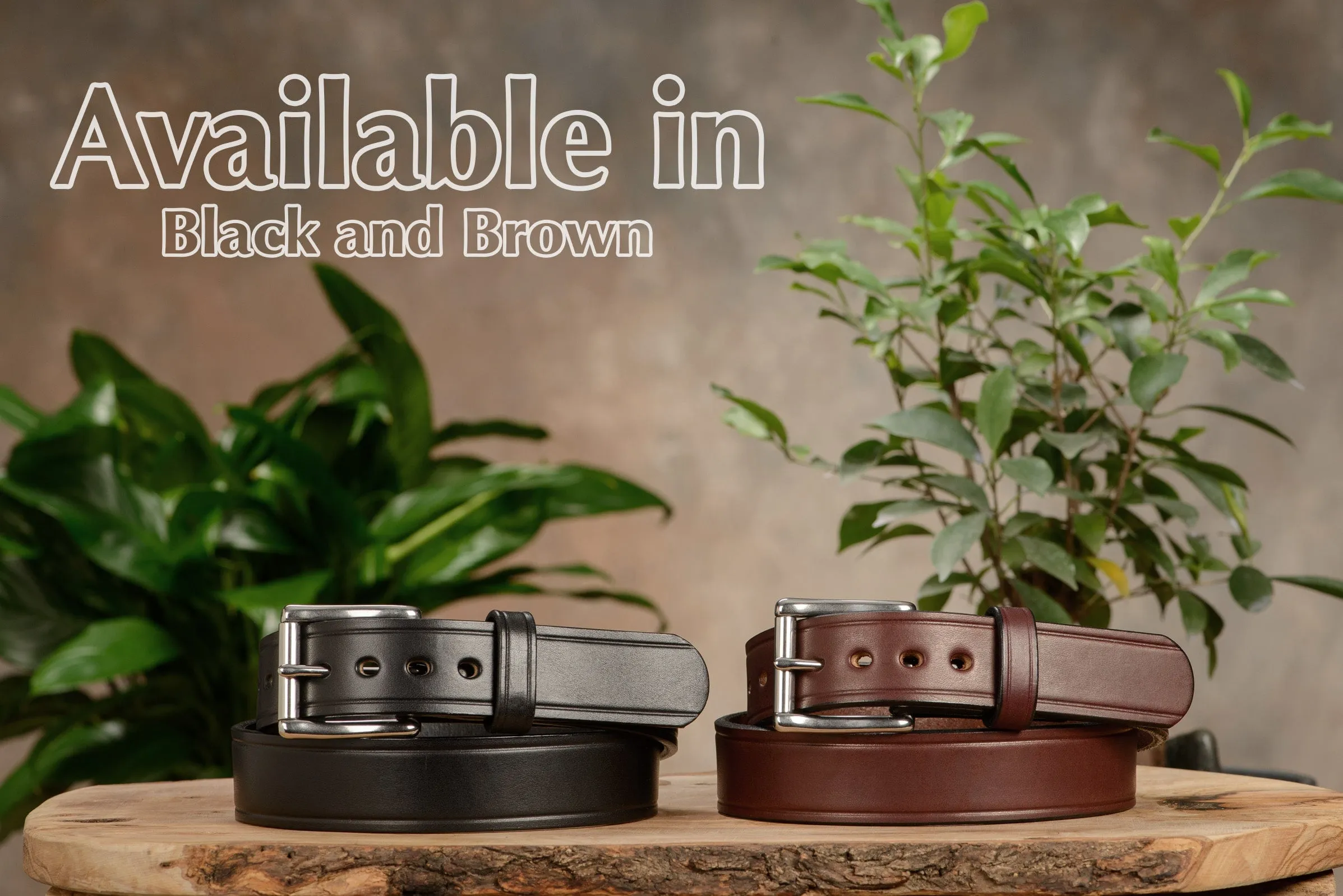 The Eastwood: Men's Brown Creased Accent Leather Belt Max Thick 1.50"