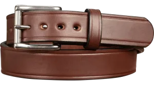 The Eastwood: Men's Brown Creased Accent Leather Belt Max Thick 1.50"