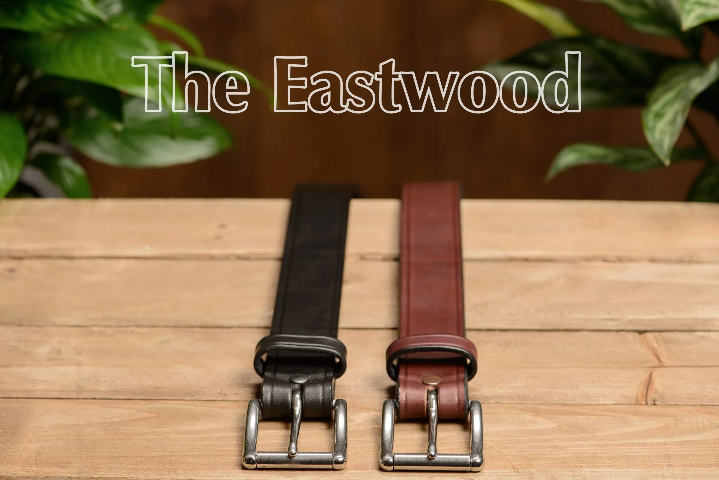 The Eastwood: Men's Brown Creased Accent Leather Belt Max Thick 1.50"