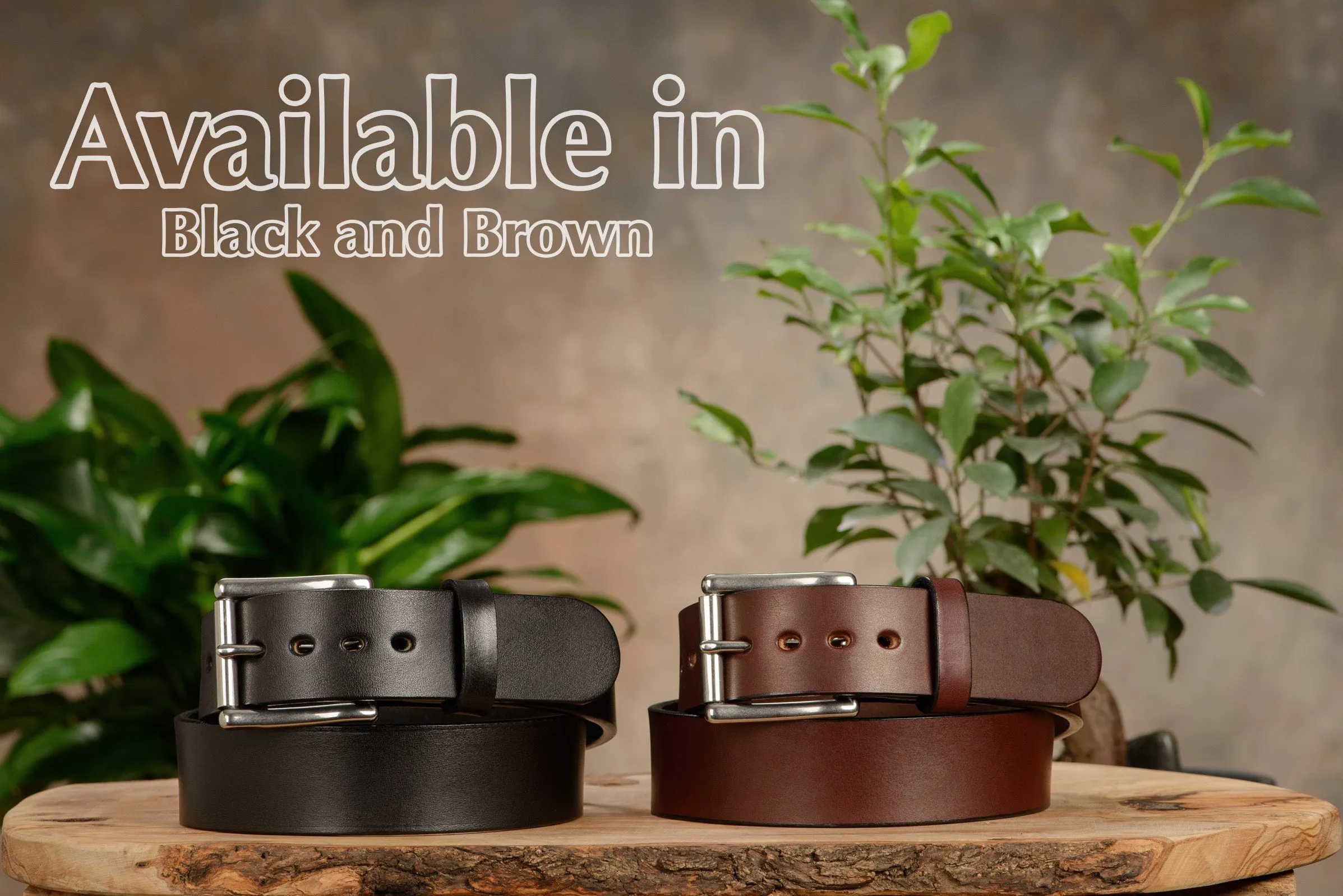The Eastwood: Men's Brown Non Stitched Leather Belt Max Thick 1.75" Extra Wide