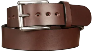 The Eastwood: Men's Brown Non Stitched Leather Belt Max Thick 1.75" Extra Wide