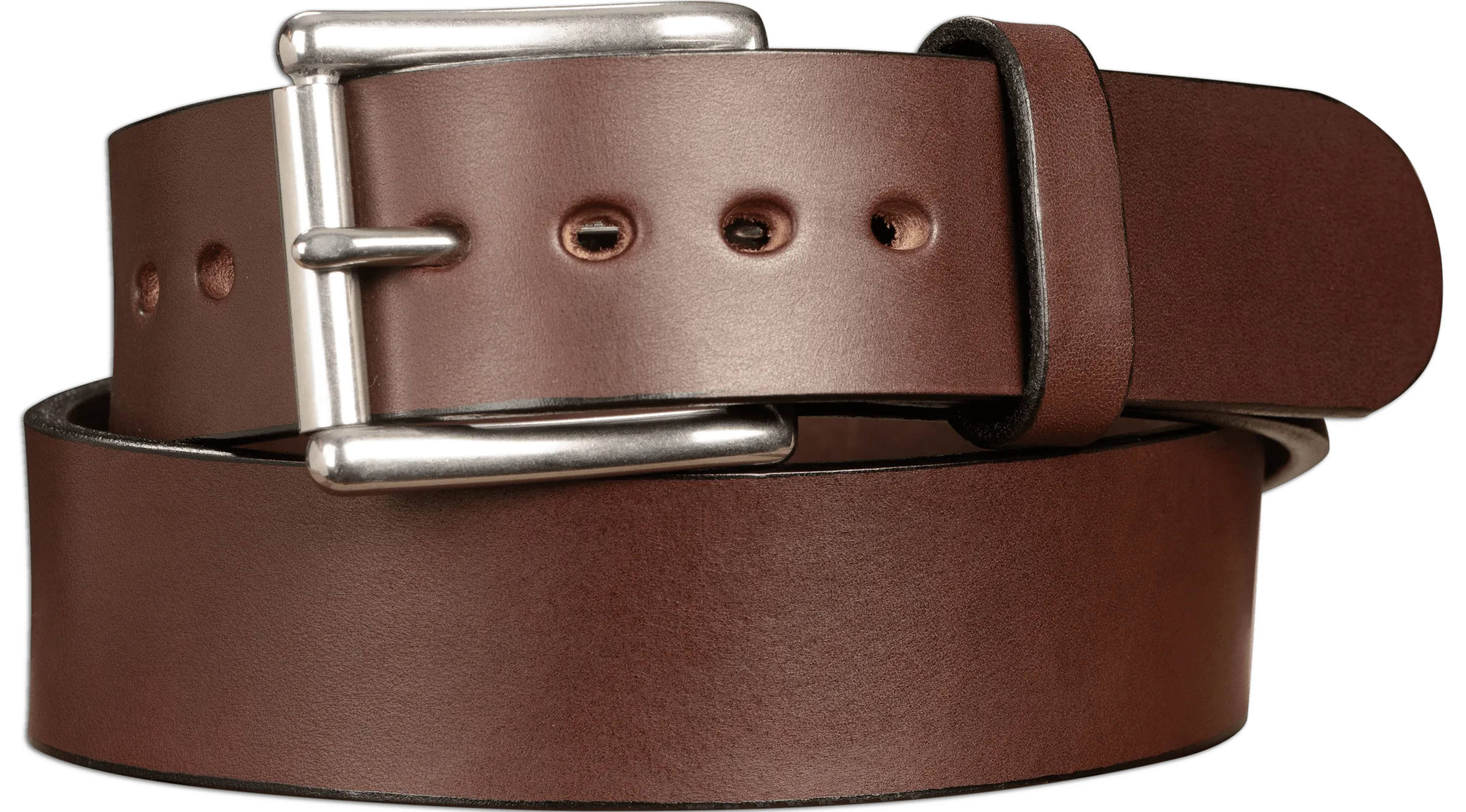 The Eastwood: Men's Brown Non Stitched Leather Belt Max Thick 1.75" Extra Wide