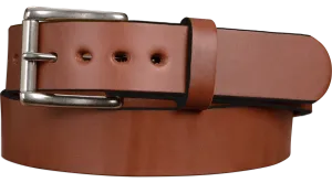 The Eastwood: Men's Medium Brown Non Stitched Leather Belt Max Thick 1.50"