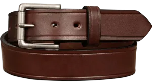 The Maverick: Men's Brown Creased Accent Leather Belt 1.50"