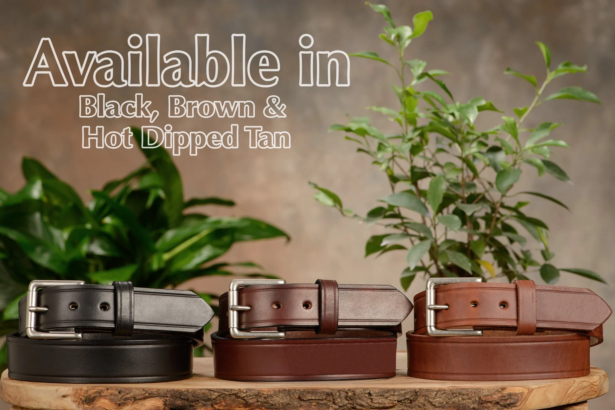 The Maverick: Men's Brown Creased Accent Leather Belt 1.50"