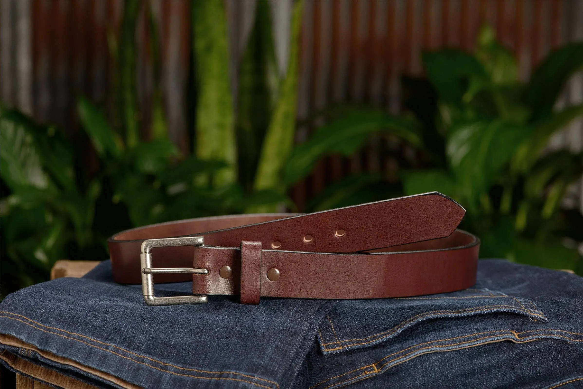 The Maverick: Men's Brown Non Stitched Leather Belt - 1.50"