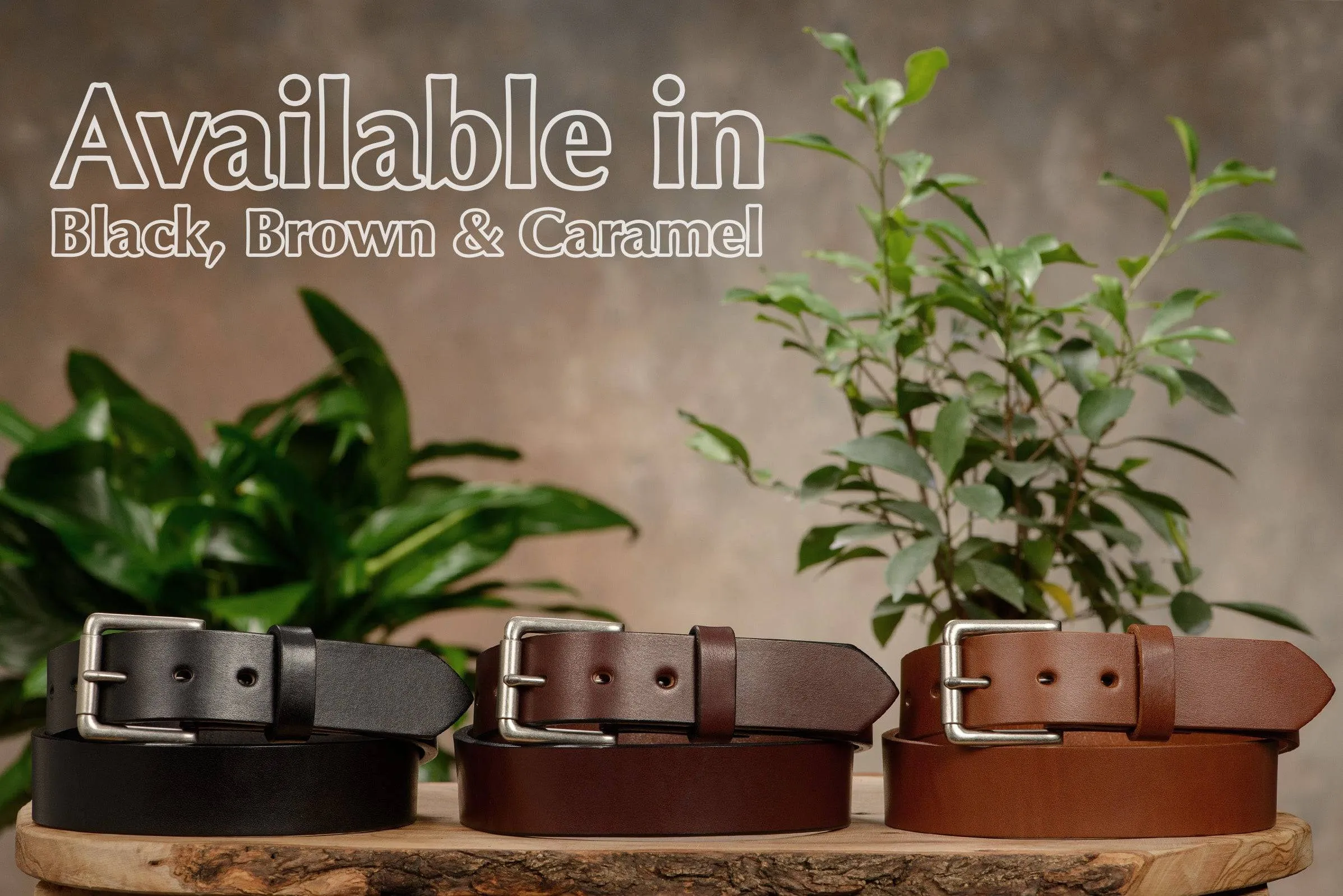 The Maverick: Men's Brown Non Stitched Leather Belt - 1.50"