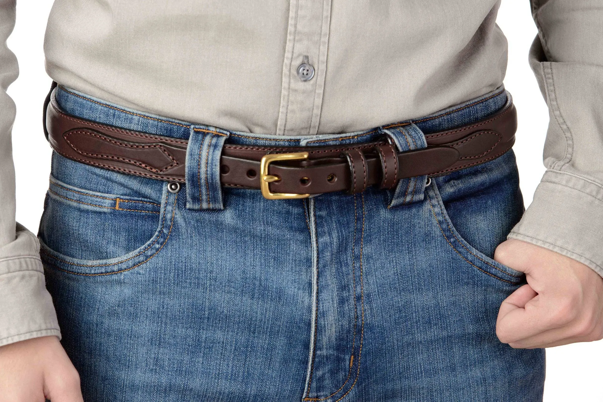The Walker: Men's Brown Stitched Ranger 1.25"