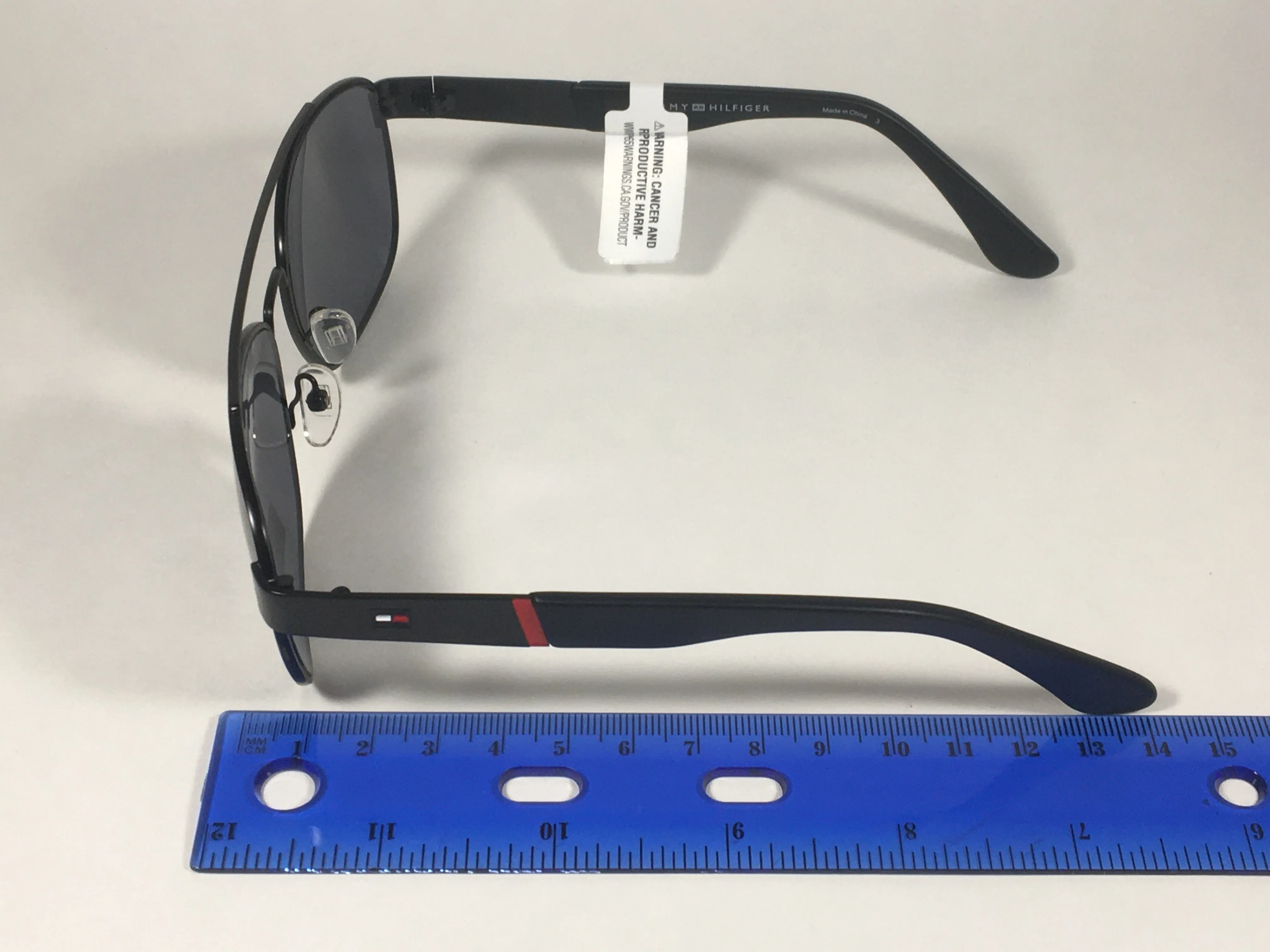 Tommy Hilfiger Brendan Rectangular Sunglasses Matte Black Gray Lens BRENDAN MM OM435