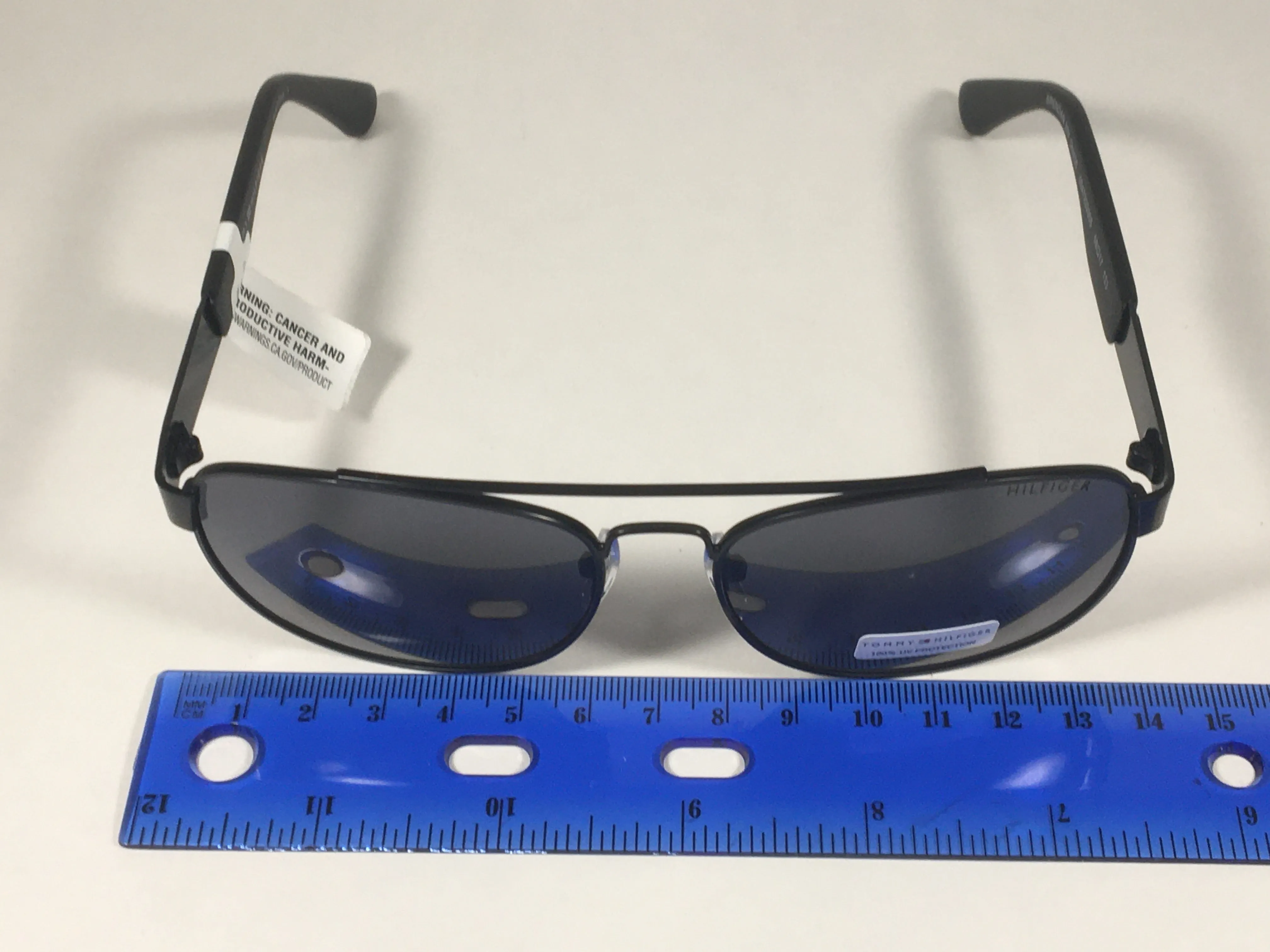 Tommy Hilfiger Brendan Rectangular Sunglasses Matte Black Gray Lens BRENDAN MM OM435