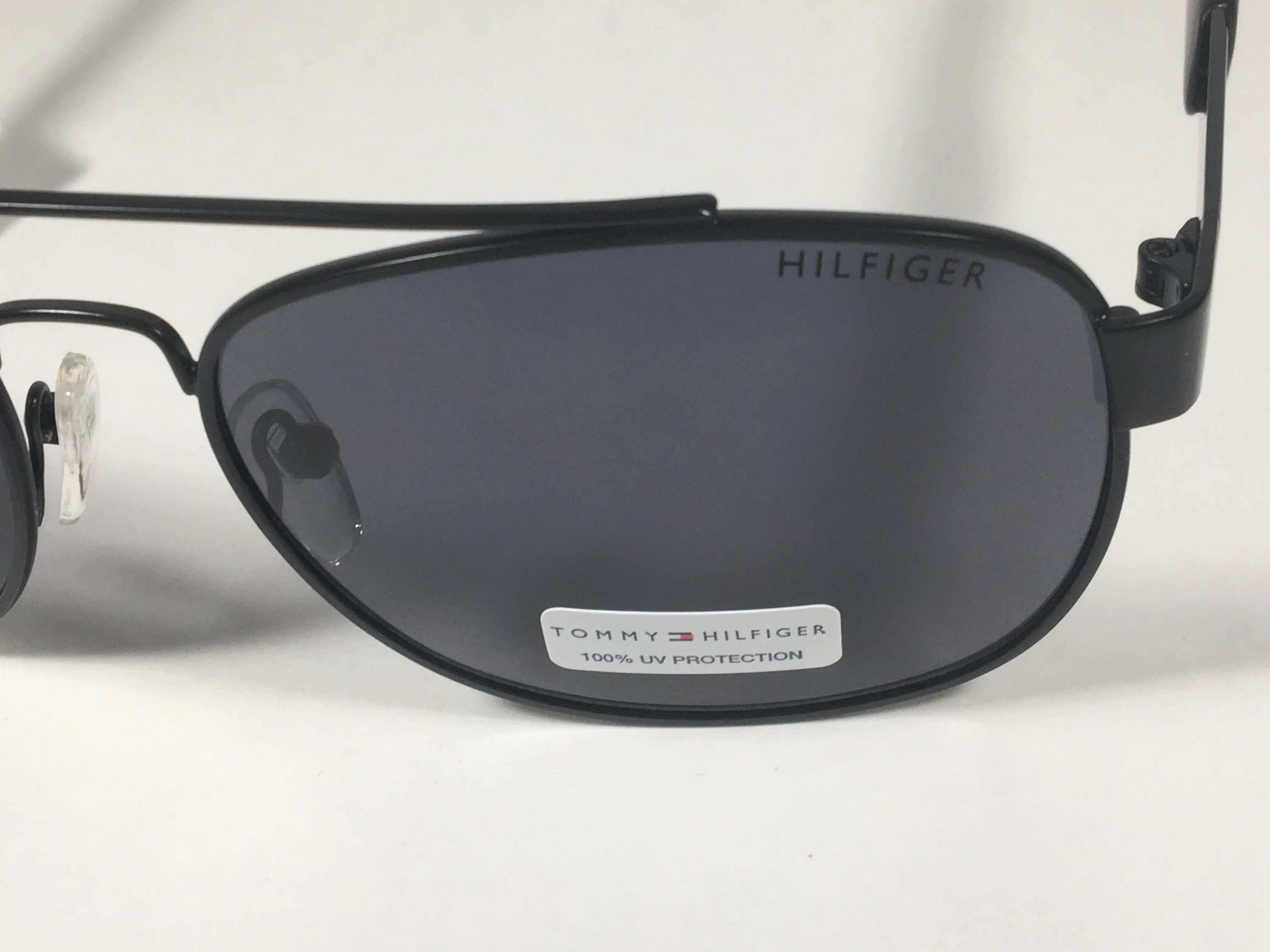 Tommy Hilfiger Brendan Rectangular Sunglasses Matte Black Gray Lens BRENDAN MM OM435