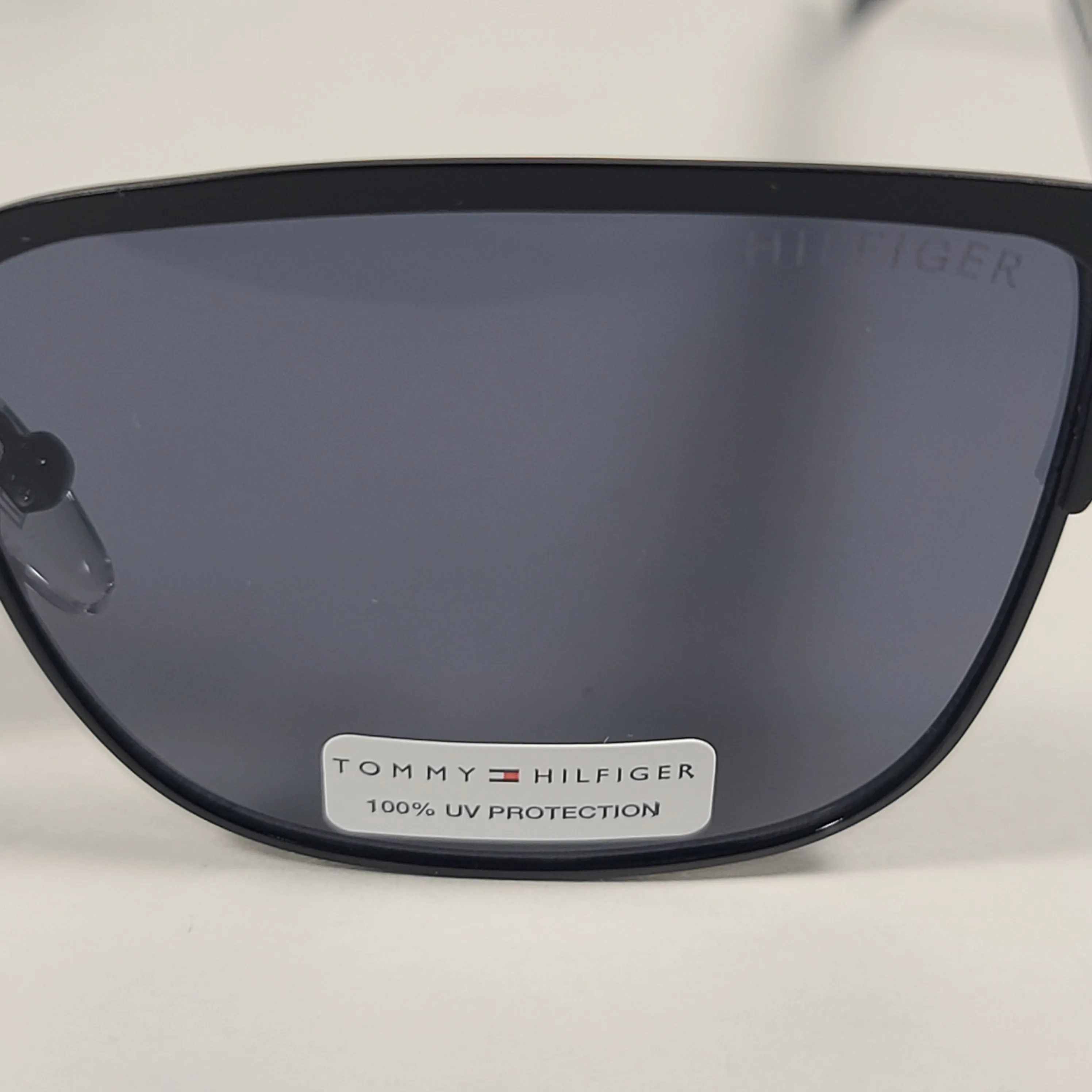 Tommy Hilfiger "Reid" MM OM561 Square Club Sunglasses Black Horn Rim Frame Gray Lens