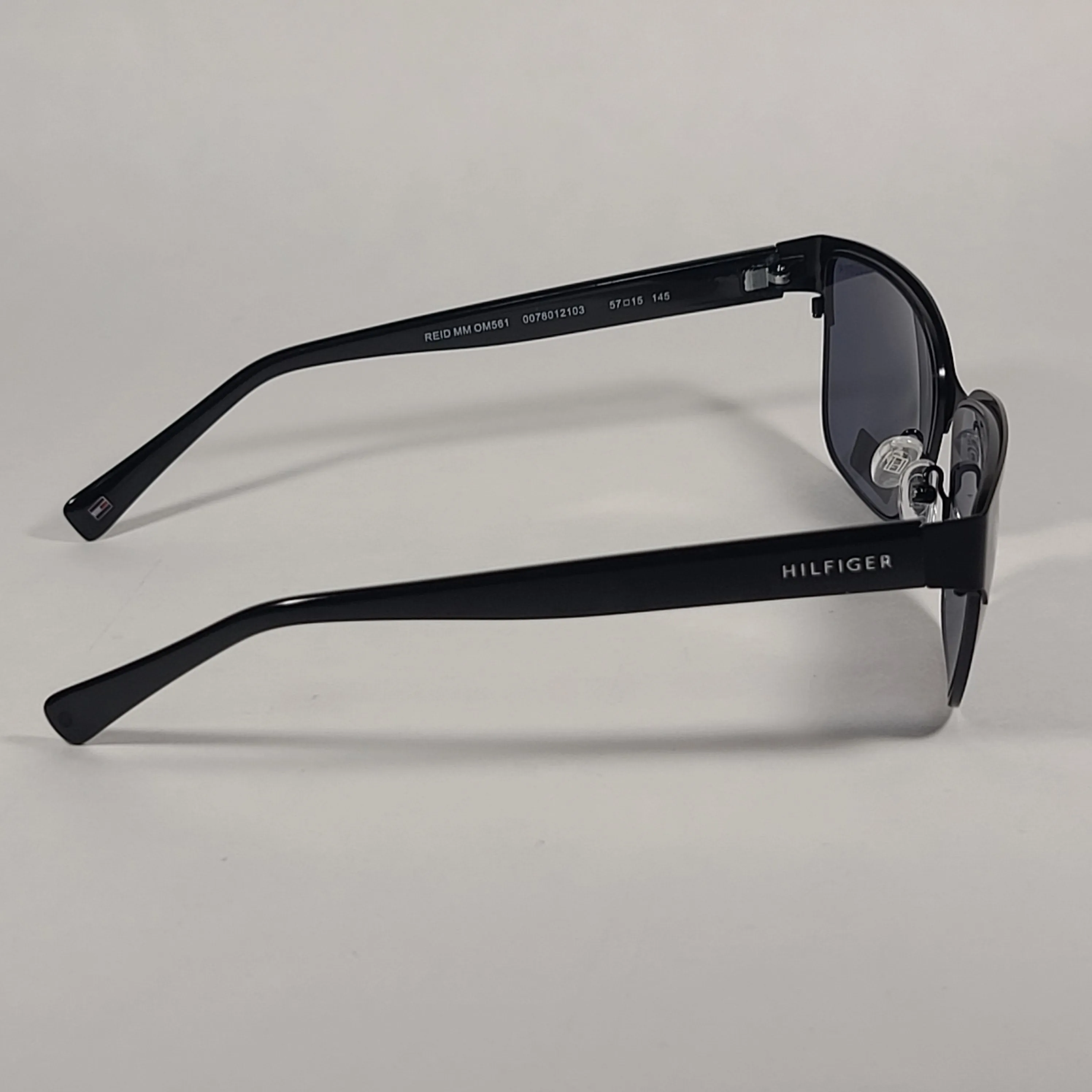 Tommy Hilfiger "Reid" MM OM561 Square Club Sunglasses Black Horn Rim Frame Gray Lens