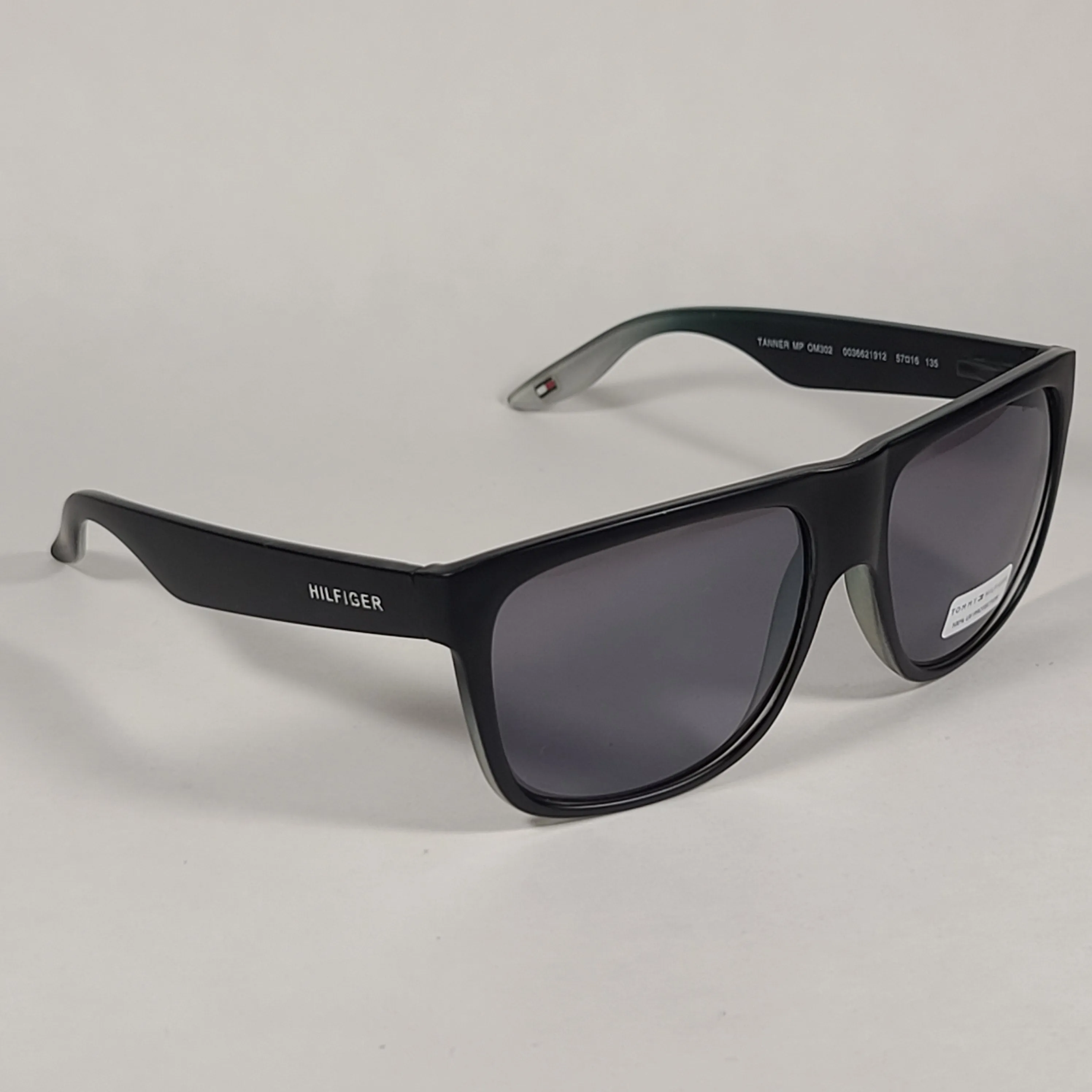 Tommy Hilfiger Tanner Square Sunglasses Matte Black And Green Gray Frame Gray Lens  TANNER MP OM302