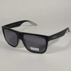 Tommy Hilfiger Tanner Square Sunglasses Matte Black And Green Gray Frame Gray Lens  TANNER MP OM302