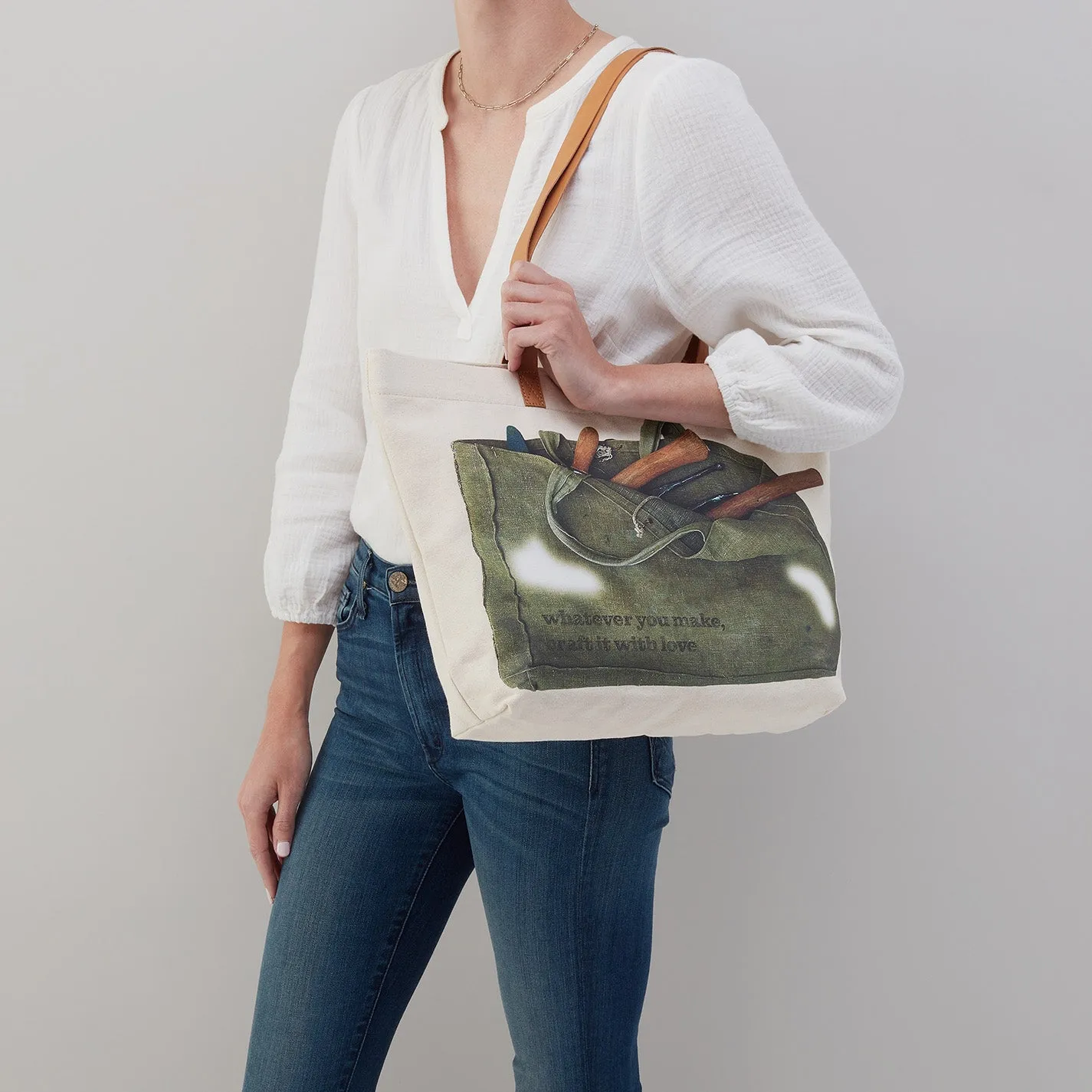Tool Tote in Cotton Canvas - Natural