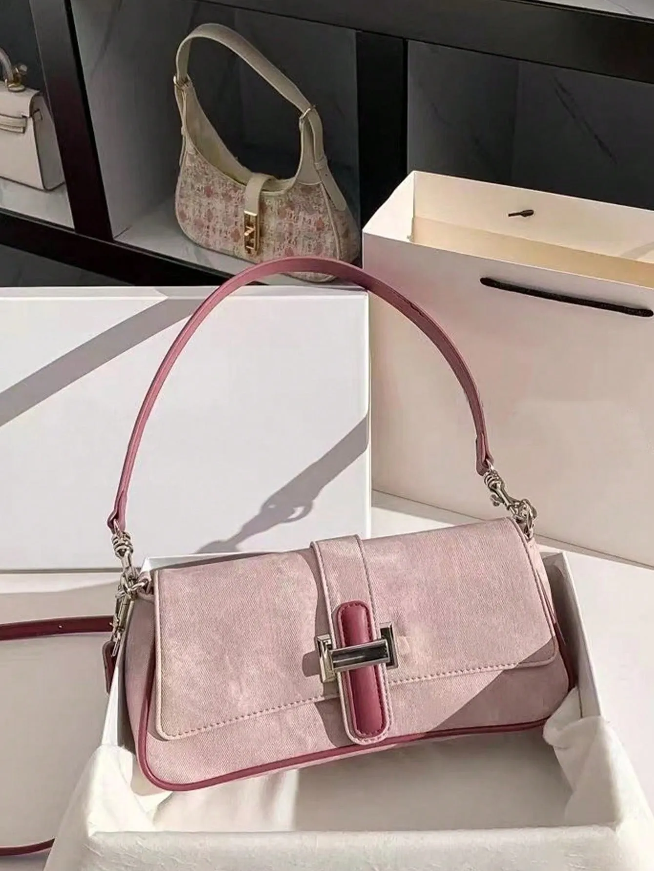 Trend Joker Cowboy Long Stick Shoulder Bag - Pink