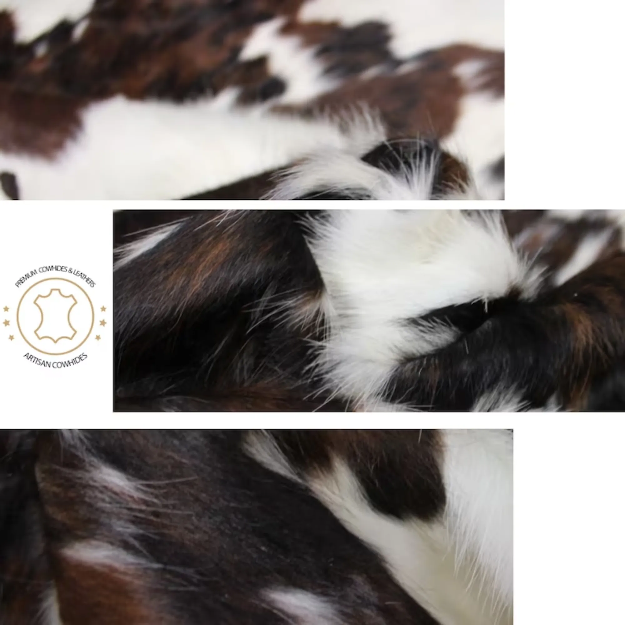 Tricolor  Cowhide PRE CUT Pieces | 12"x12", 12"x18", 12"x24" Precuts Sheets