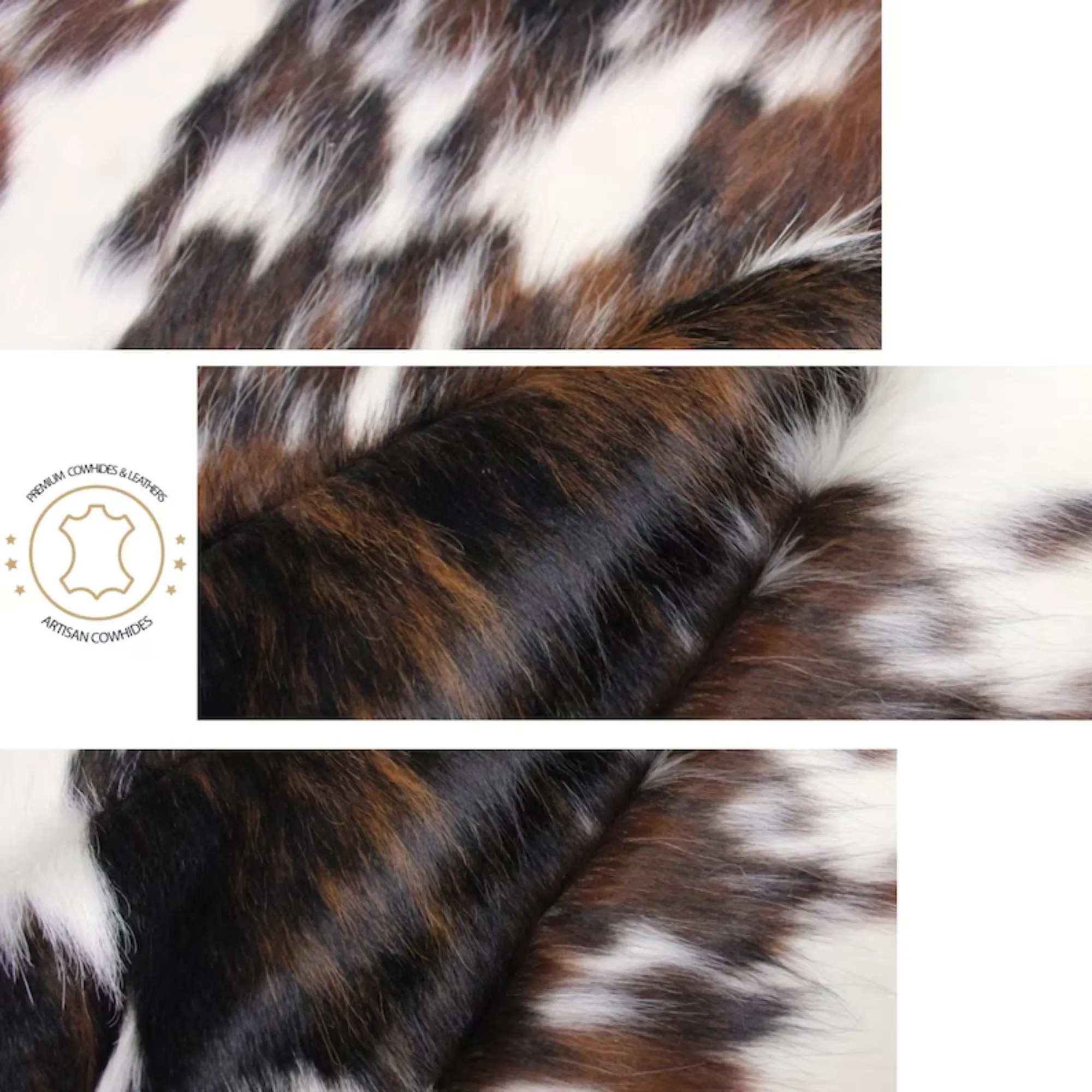 Tricolor  Cowhide PRE CUT Pieces | 12"x12", 12"x18", 12"x24" Precuts Sheets