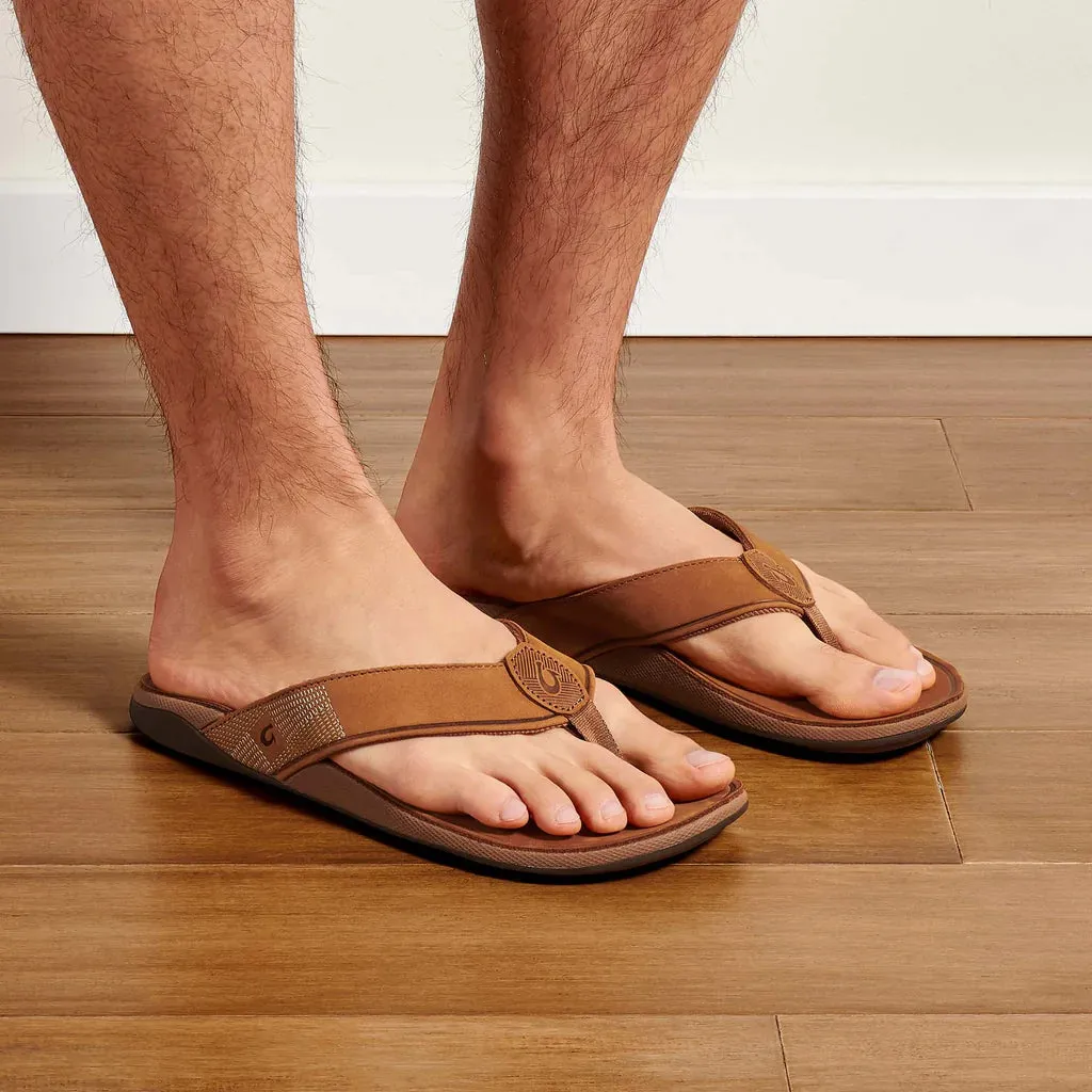 Tuahine Men's Leather Beach Sandal - Toffee