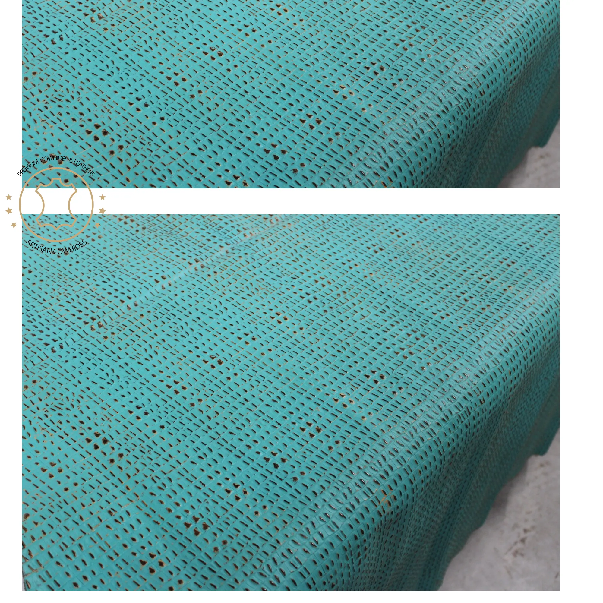 Turquoise CAIMAN EMBOSSED LEATHER: PRE CUT Pieces | 12"x12", 12"x18", 12"x24" Precuts Sheets- Leather working, Perfect for Bags, Earrings, Wallets