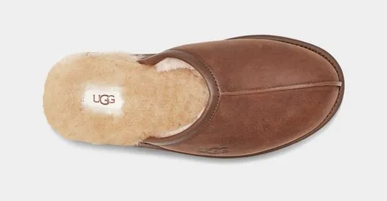 UGG- MEN'S SCUFF LEATHER SLIPPER