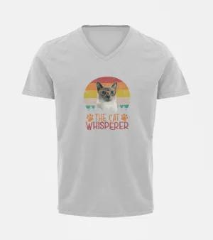 V Neck T-Shirt (Men) - The Cat Whisperer (2 Colours)