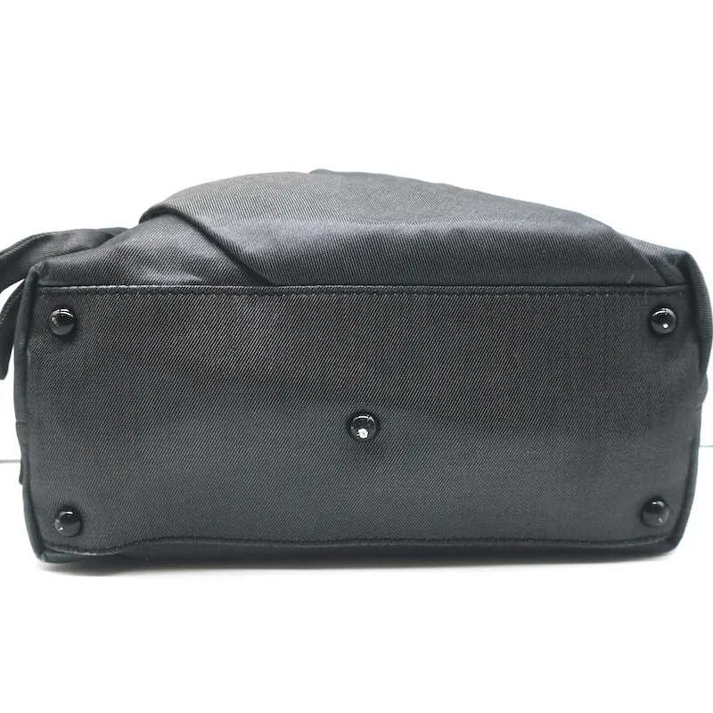 Valentino Bow Tote Dark Gray Coated Canvas Medium Shoulder Bag