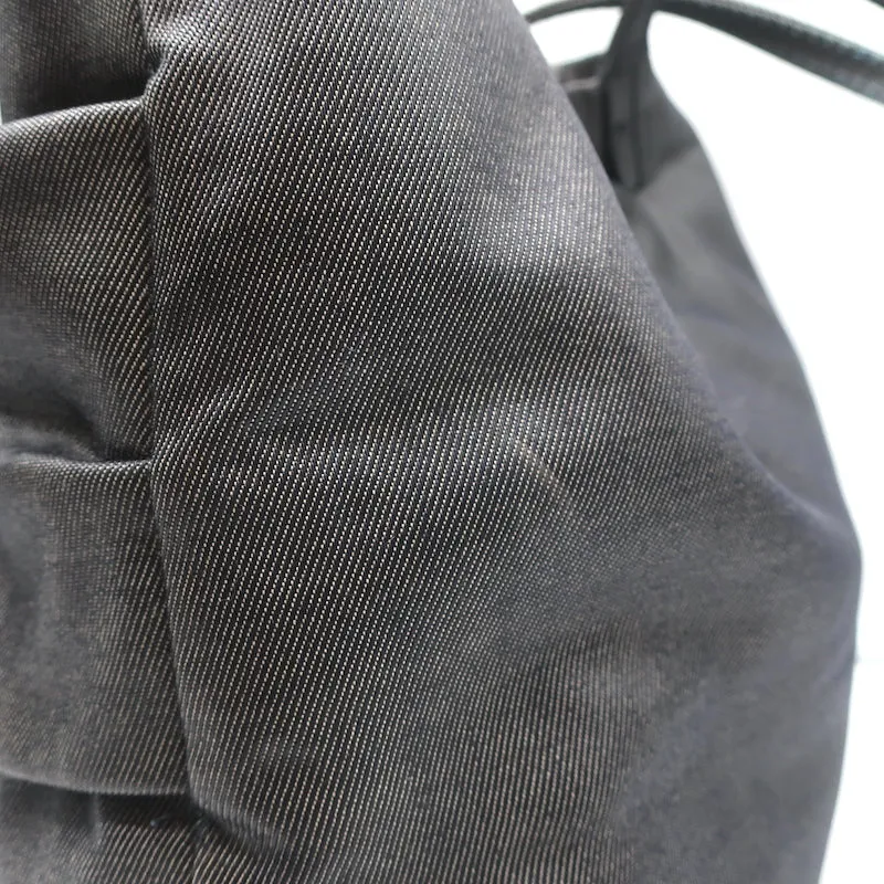 Valentino Bow Tote Dark Gray Coated Canvas Medium Shoulder Bag