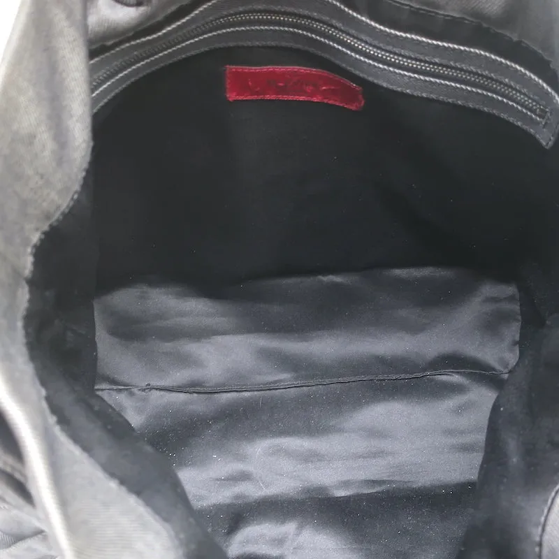 Valentino Bow Tote Dark Gray Coated Canvas Medium Shoulder Bag