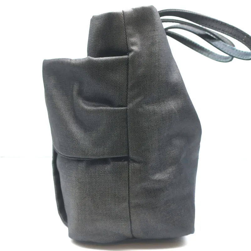 Valentino Bow Tote Dark Gray Coated Canvas Medium Shoulder Bag