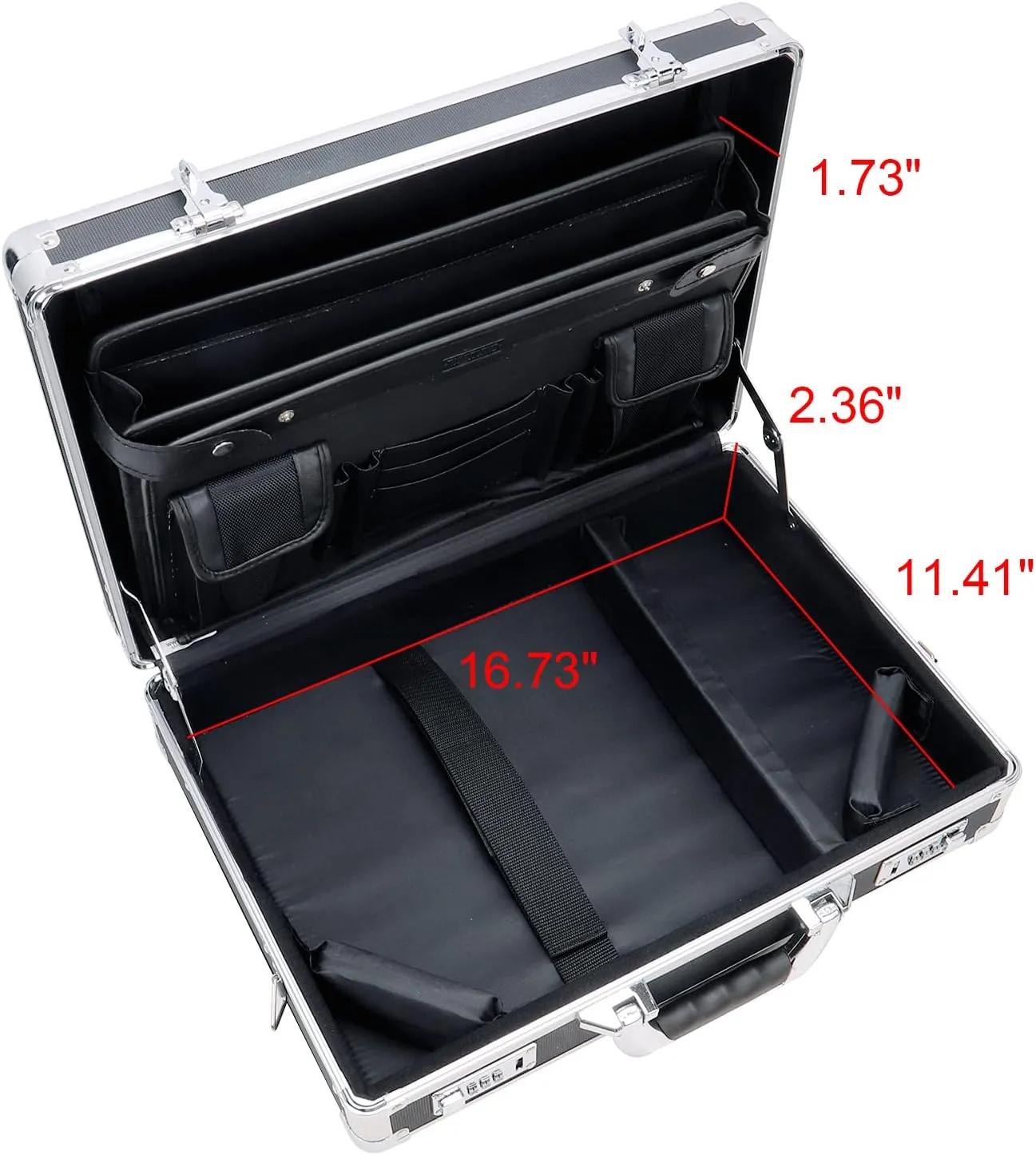 Vaultz Locking Briefcase - 18 x 14.25 x 5 Inch Combination Lock Hard Laptop Case w/Strap - Briefcases for Men and Women