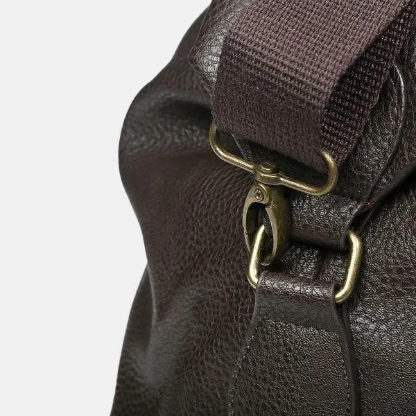 Vegan Leather Duffle Bag - Gunner Brown