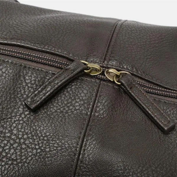 Vegan Leather Duffle Bag - Gunner Brown