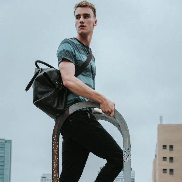Vegan Leather Duffle Bag - Gunner Brown