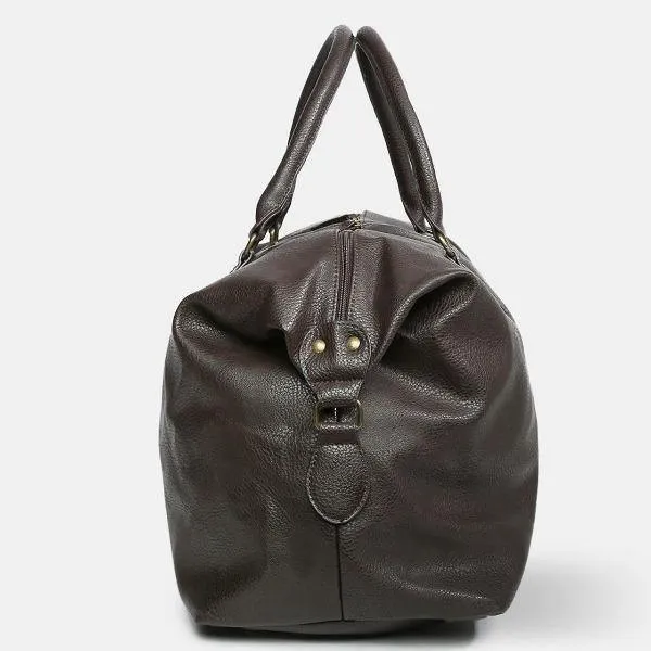 Vegan Leather Duffle Bag - Gunner Brown