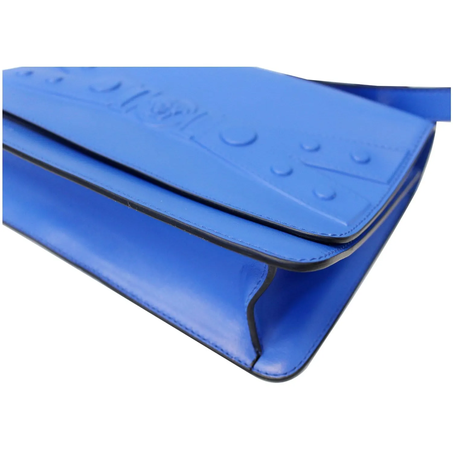 VERSACE Tribute X Leather Shoulder Bag Blue
