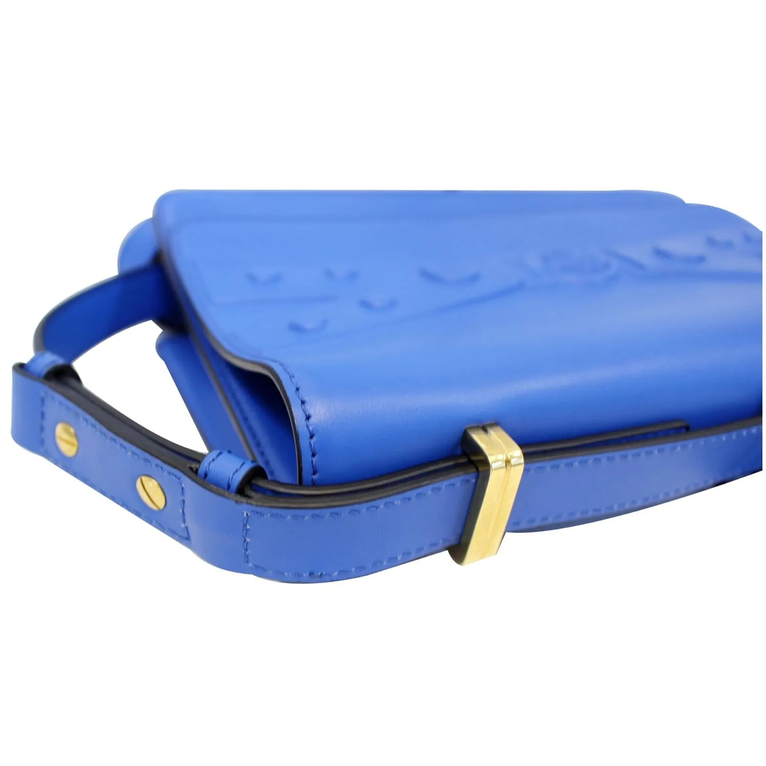VERSACE Tribute X Leather Shoulder Bag Blue