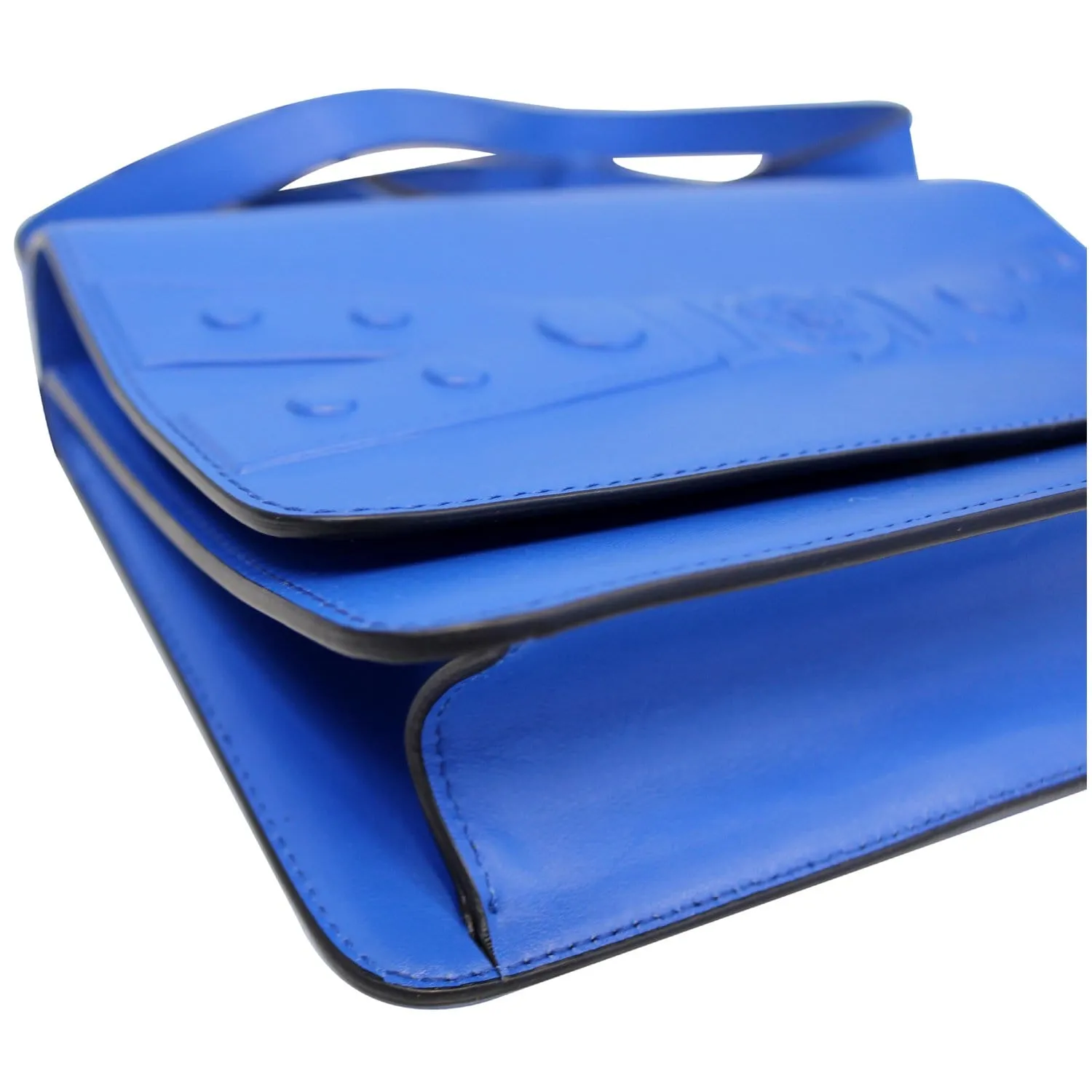 VERSACE Tribute X Leather Shoulder Bag Blue
