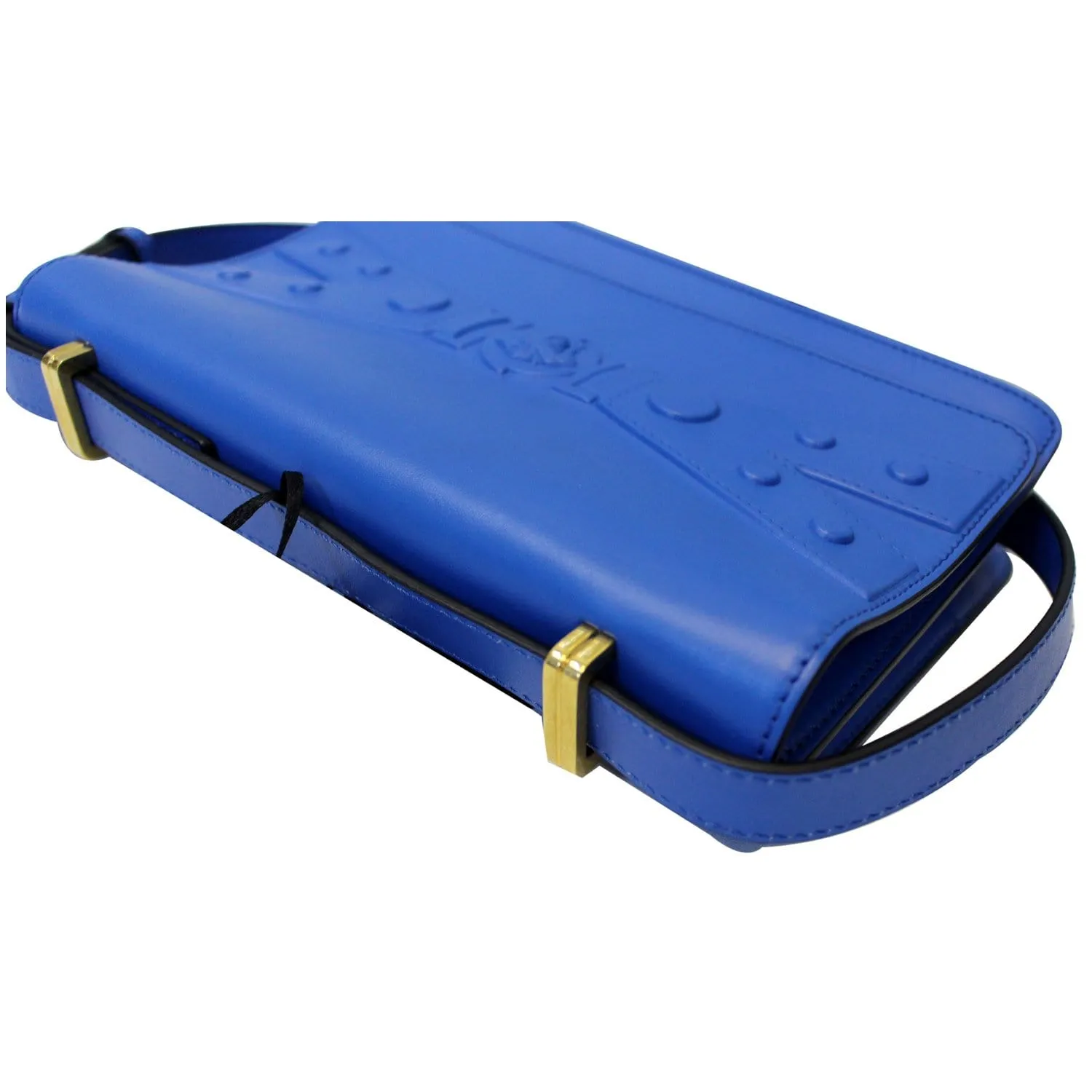 VERSACE Tribute X Leather Shoulder Bag Blue